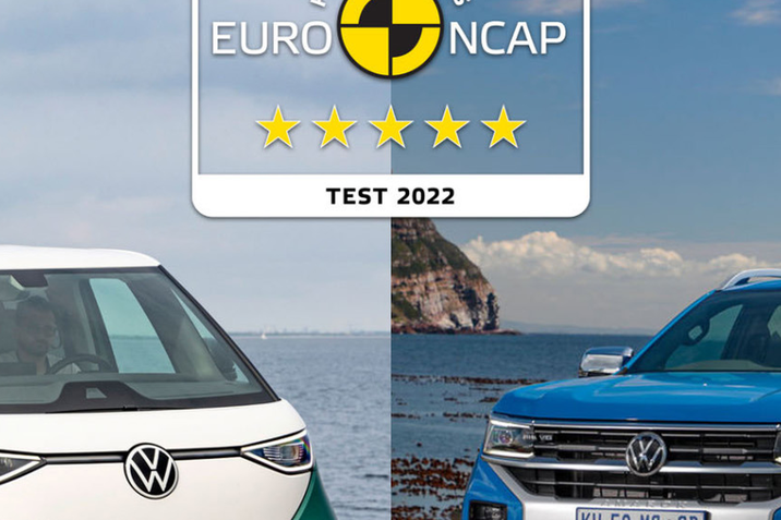Doppelt sicher: Jeweils fünf Sterne von Euro NCAP für den ID. Buzz und den neuen Amarok
